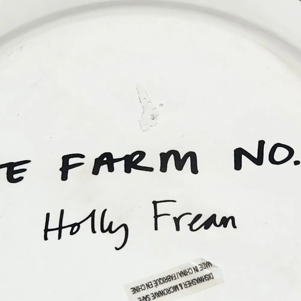Anthropologie Holly Frean The Farm No.7 Cat Dog Plate 8.5” Whimsical Decor